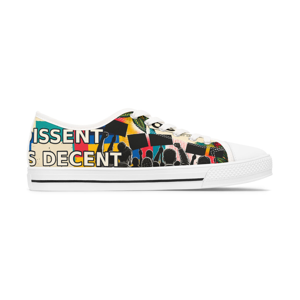 decent seas™ Dissent Is Decent | Liberty in Bloom Women's Low-Top Sneakers