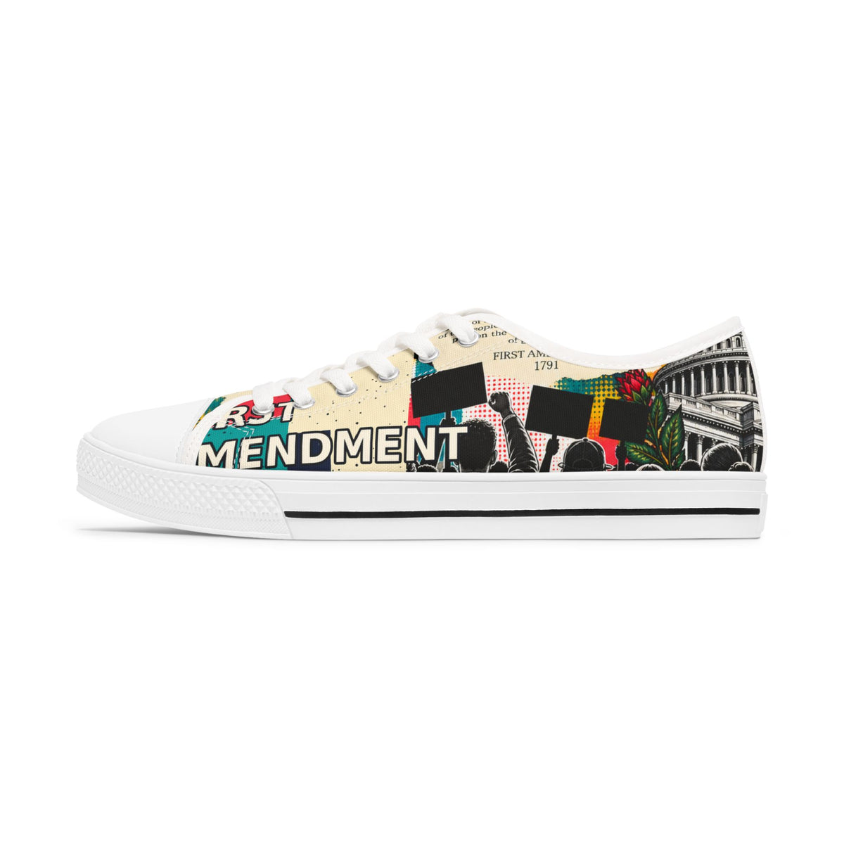 decent seas™ Dissent Is Decent | Liberty in Bloom Women's Low-Top Sneakers