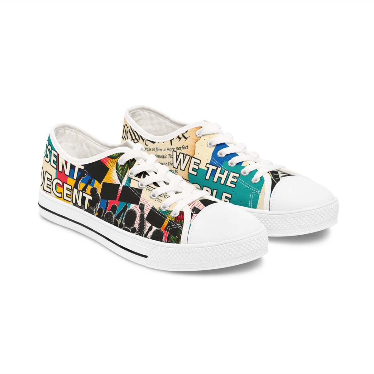 decent seas™ Dissent Is Decent | Liberty in Bloom Women's Low-Top Sneakers